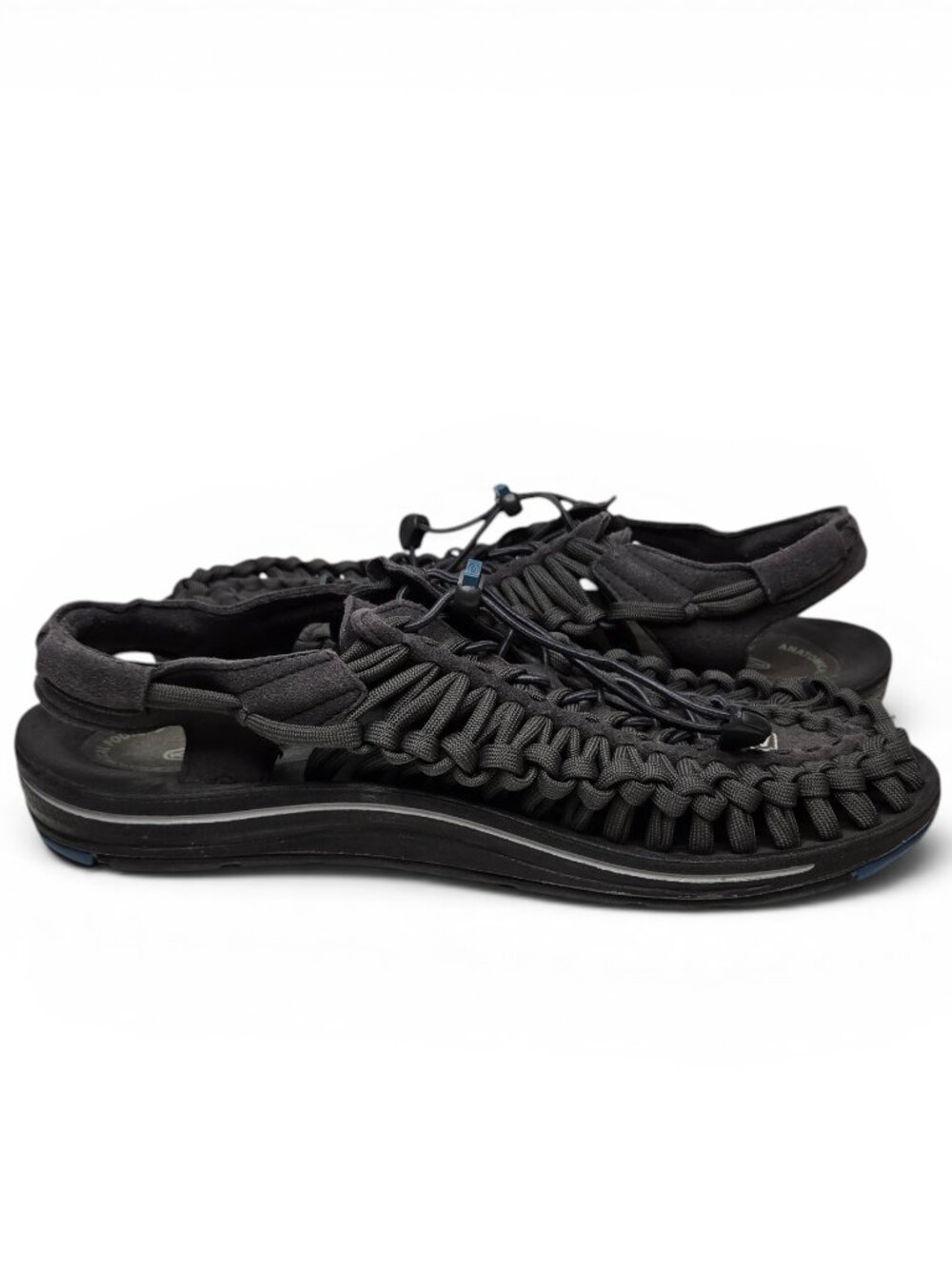 Keen Uneek Flat Woven Bungee Sandal Sneakers Mens Grey Breathable Contour 10.5 - Picture 4 of 10